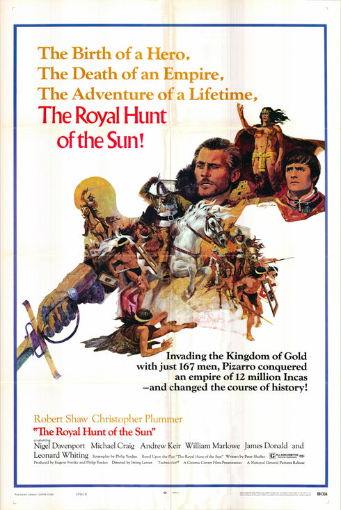 the royal hunt of the sun 1969 one sheet poster folded